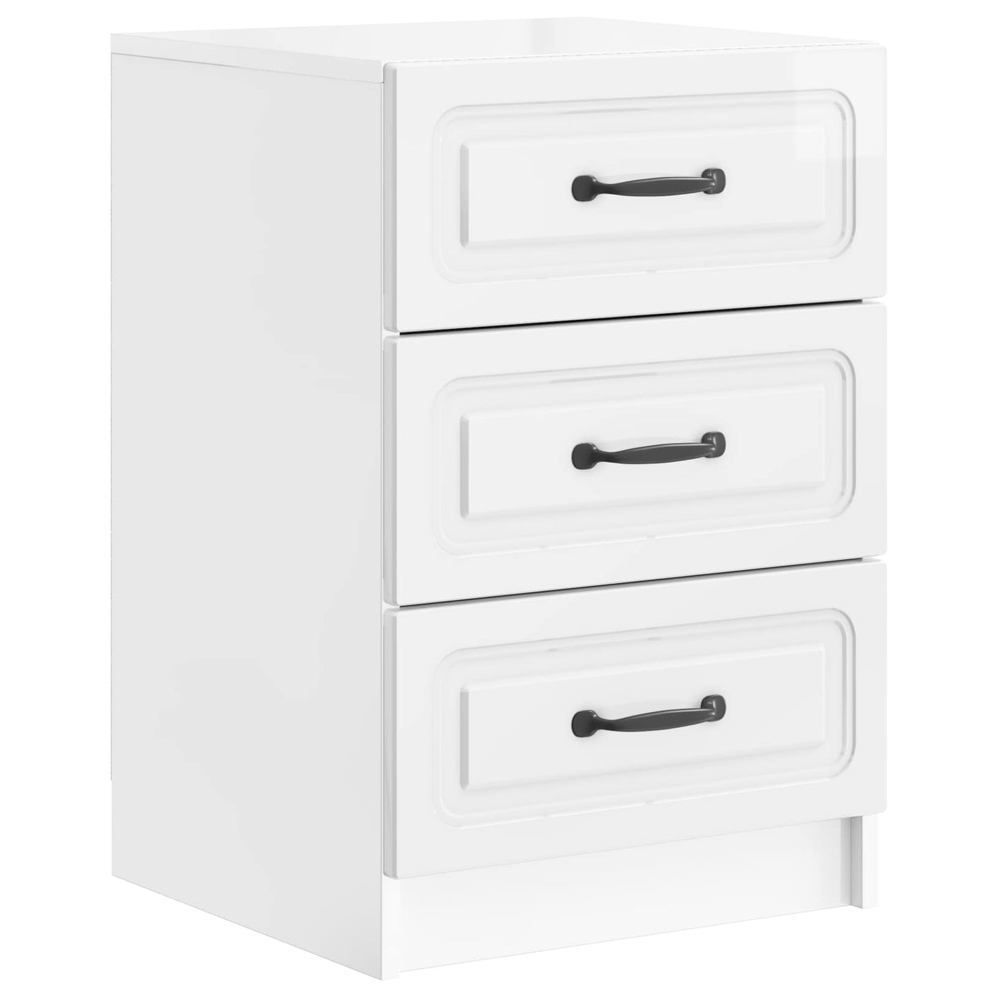 vidaXL Bedside Cabinet High Gloss White 43 x 41 x 63.5 cm