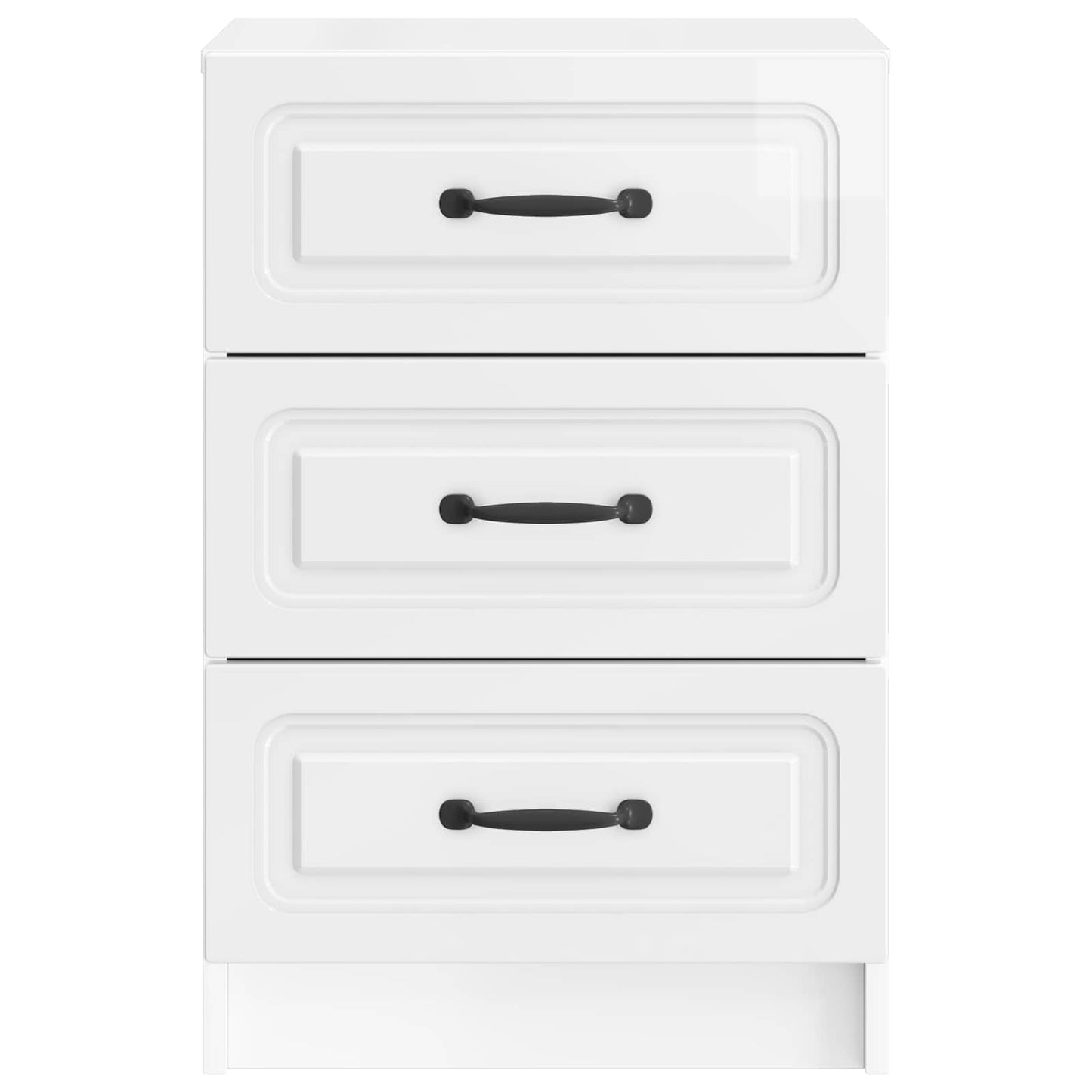 vidaXL Bedside Cabinet High Gloss White 43 x 41 x 63.5 cm