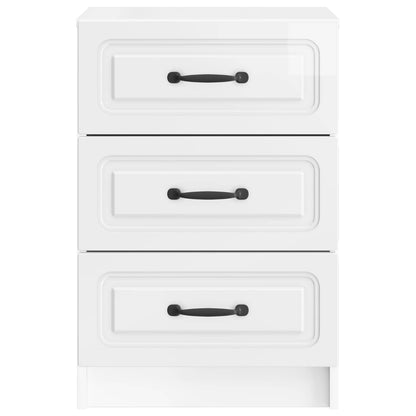 vidaXL Bedside Cabinet High Gloss White 43 x 41 x 63.5 cm