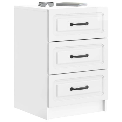 vidaXL Bedside Cabinet High Gloss White 43 x 41 x 63.5 cm