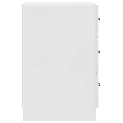 vidaXL Bedside Cabinet High Gloss White 43 x 41 x 63.5 cm