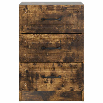vidaXL Bedside Cabinet Smoked Oak 43 x 41 x 63.5 cm Engineered Wood