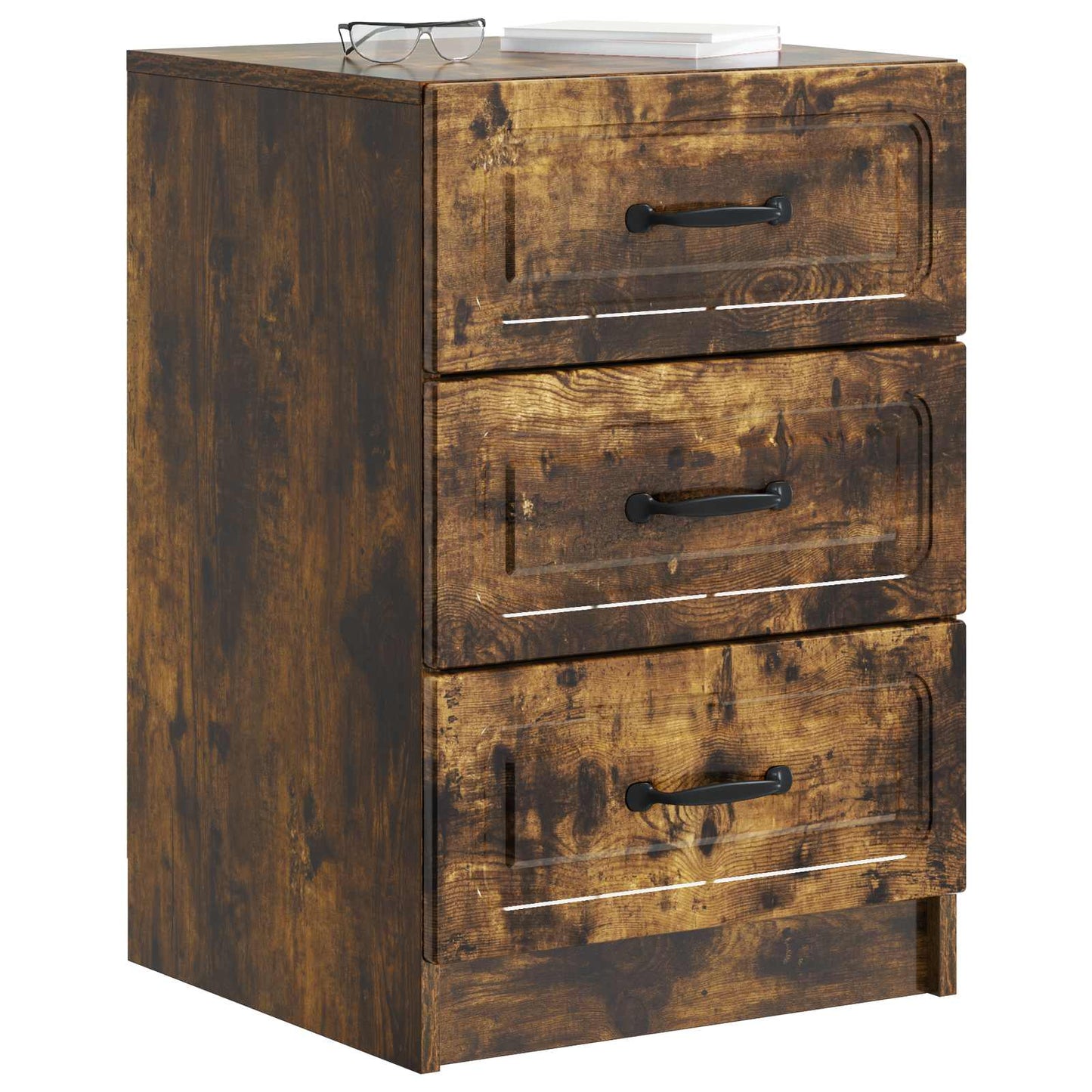 vidaXL Bedside Cabinet Smoked Oak 43 x 41 x 63.5 cm Engineered Wood