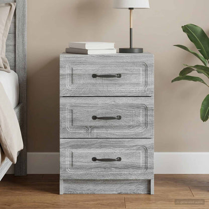vidaXL Bedside Cabinet Grey Sonoma 43 x 41 x 63.5 cm Engineered Wood