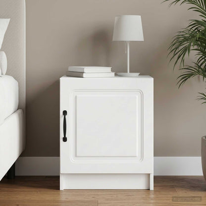 vidaXL Bedside Cabinet White 43 x 34.5 x 47 cm Engineered Wood