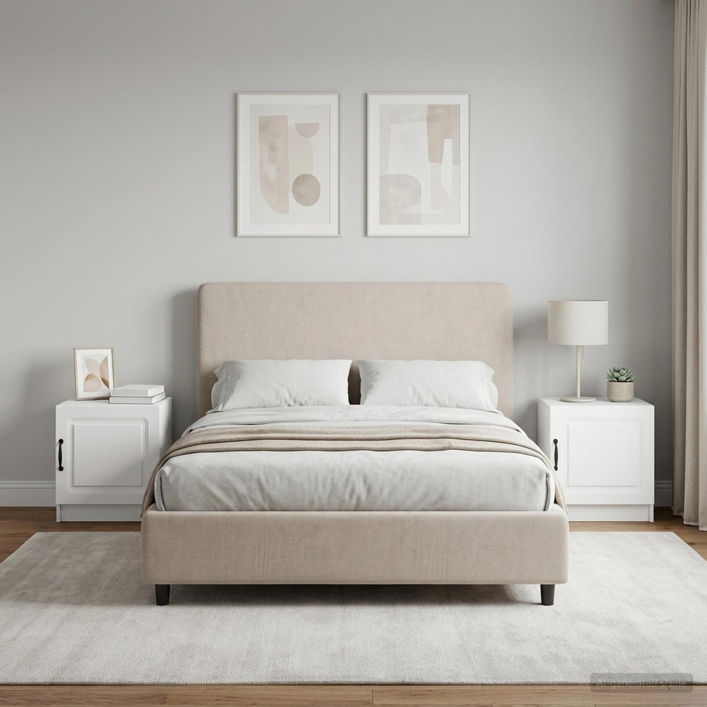 vidaXL Bedside Cabinet 2 pcs White 43 x 34.5 x 47 cm Engineered Wood