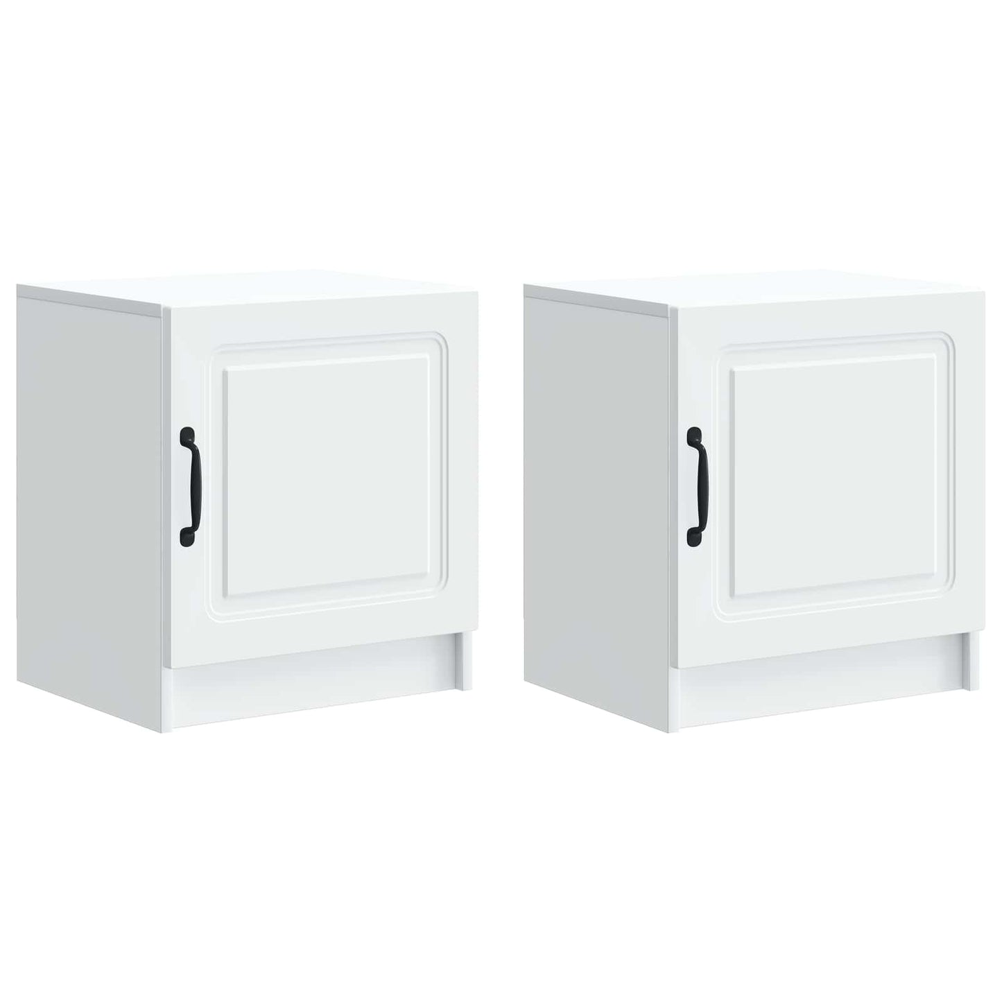 vidaXL Bedside Cabinet 2 pcs White 43 x 34.5 x 47 cm Engineered Wood