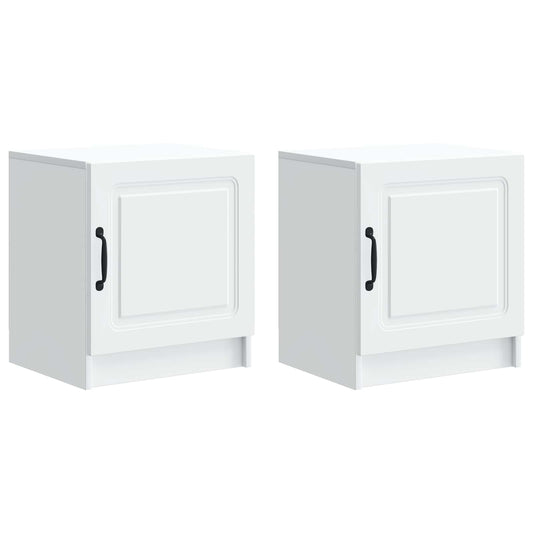 vidaXL Bedside Cabinet 2 pcs White 43 x 34.5 x 47 cm Engineered Wood