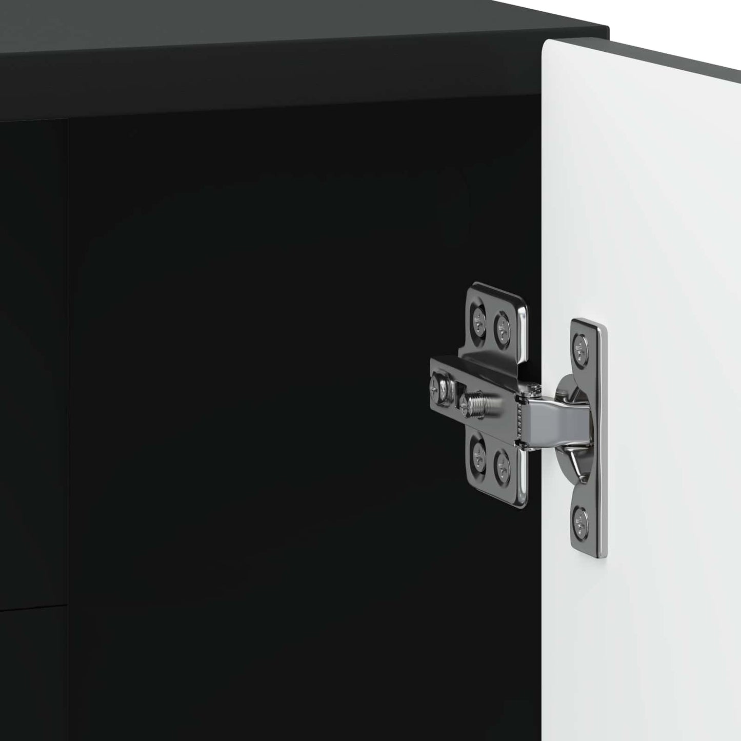 vidaXL Bedside Cabinet Black 43 x 34.5 x 47 cm Engineered Wood