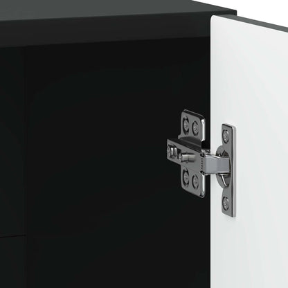vidaXL Bedside Cabinet Black 43 x 34.5 x 47 cm Engineered Wood