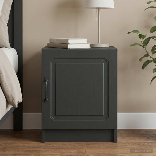 vidaXL Bedside Cabinet Black 43 x 34.5 x 47 cm Engineered Wood