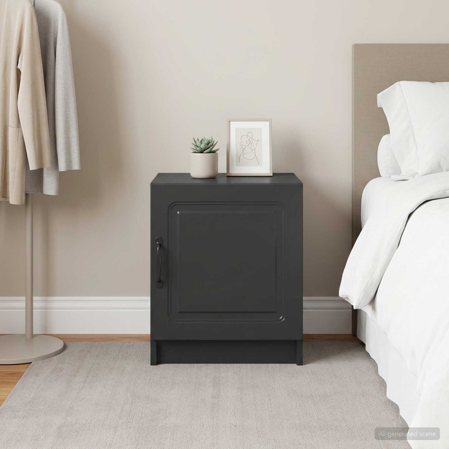 vidaXL Bedside Cabinet 2 pcs Black 43 x 34.5 x 47 cm Engineered Wood
