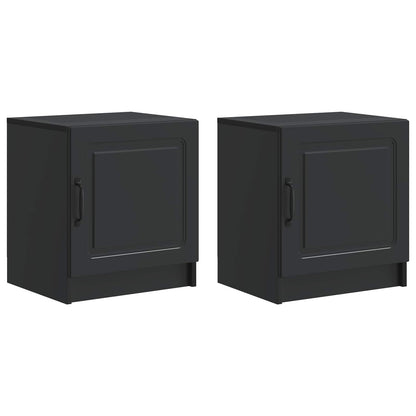 vidaXL Bedside Cabinet 2 pcs Black 43 x 34.5 x 47 cm Engineered Wood