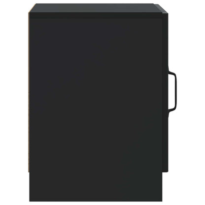 vidaXL Bedside Cabinet 2 pcs Black 43 x 34.5 x 47 cm Engineered Wood