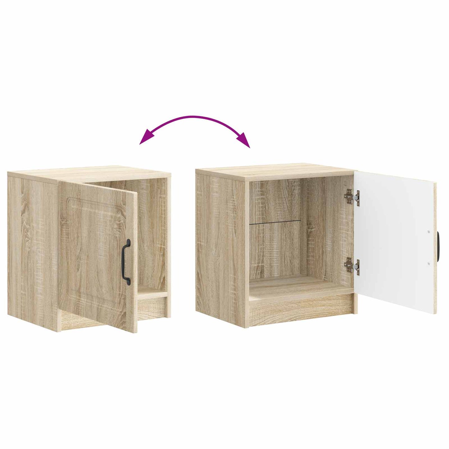 vidaXL Bedside Cabinet 2 pcs Sonoma Oak 43 x 34.5 x 47 cm