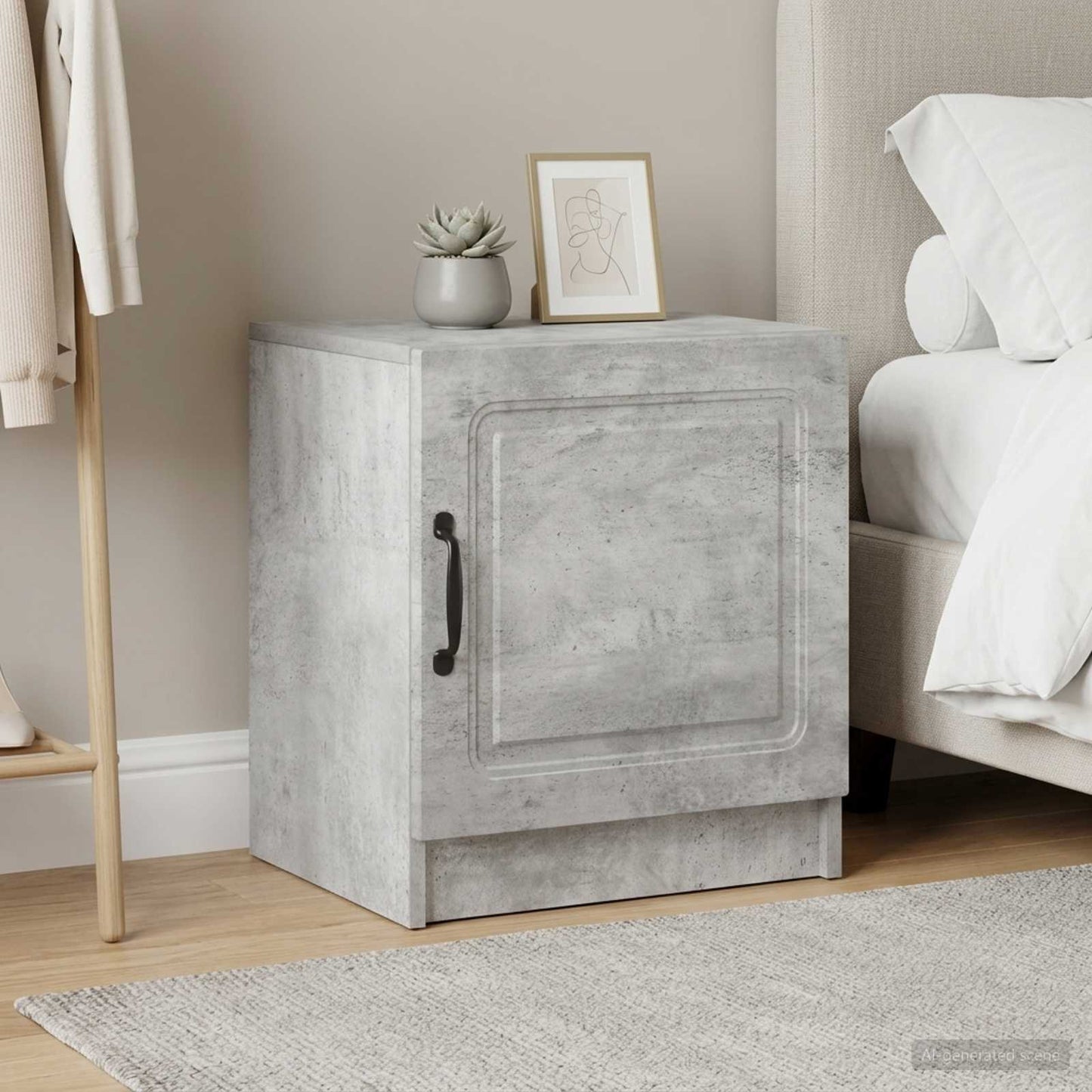vidaXL Bedside Cabinet 2 pcs Concrete Grey 43 x 34.5 x 47 cm