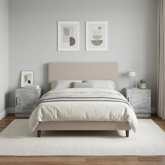 vidaXL Bedside Cabinet 2 pcs Concrete Grey 43 x 34.5 x 47 cm
