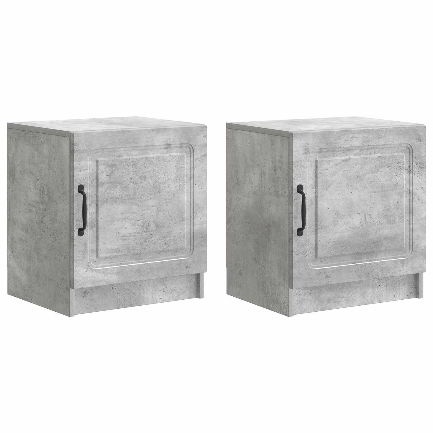 vidaXL Bedside Cabinet 2 pcs Concrete Grey 43 x 34.5 x 47 cm