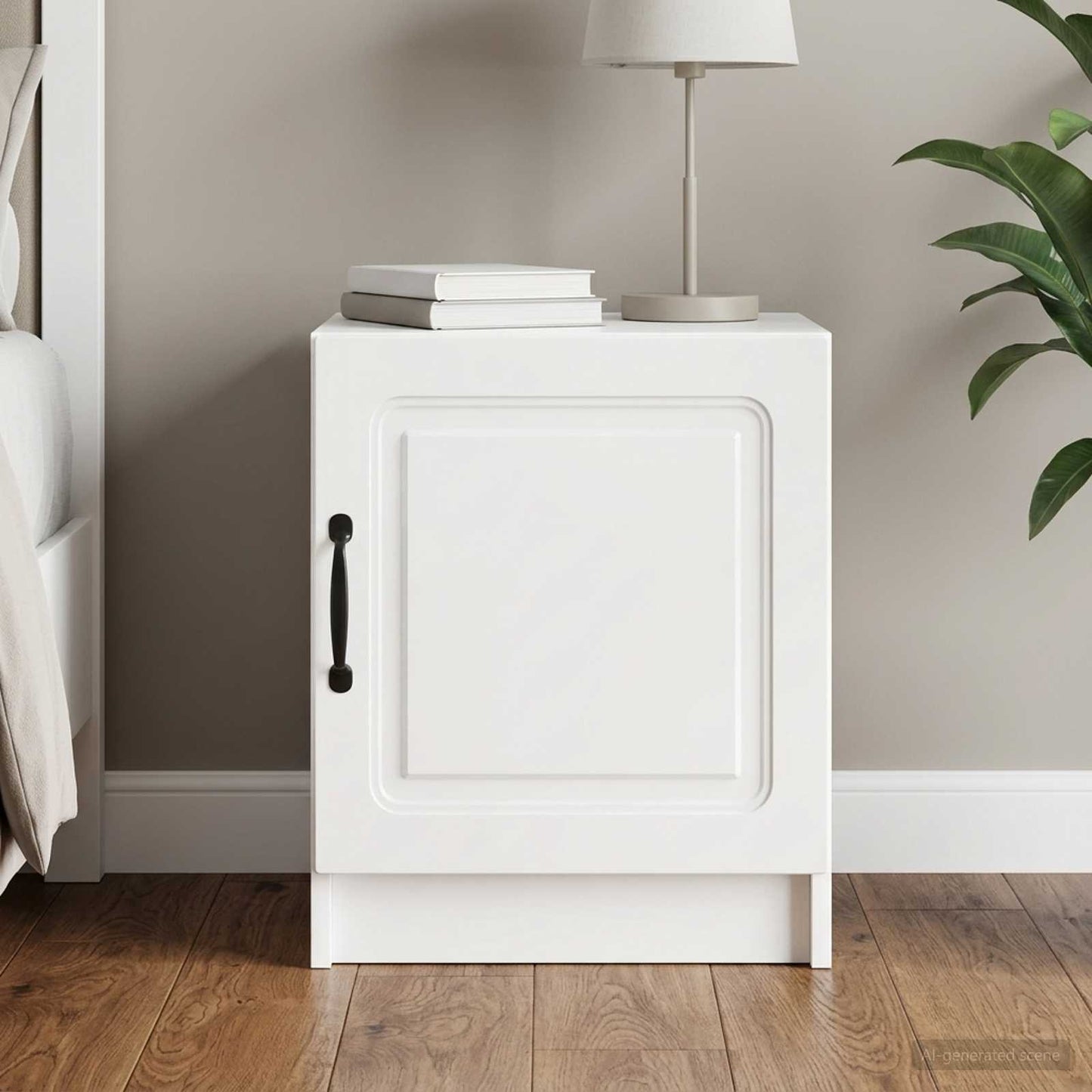vidaXL Bedside Cabinet High Gloss White 43 x 34.5 x 47 cm
