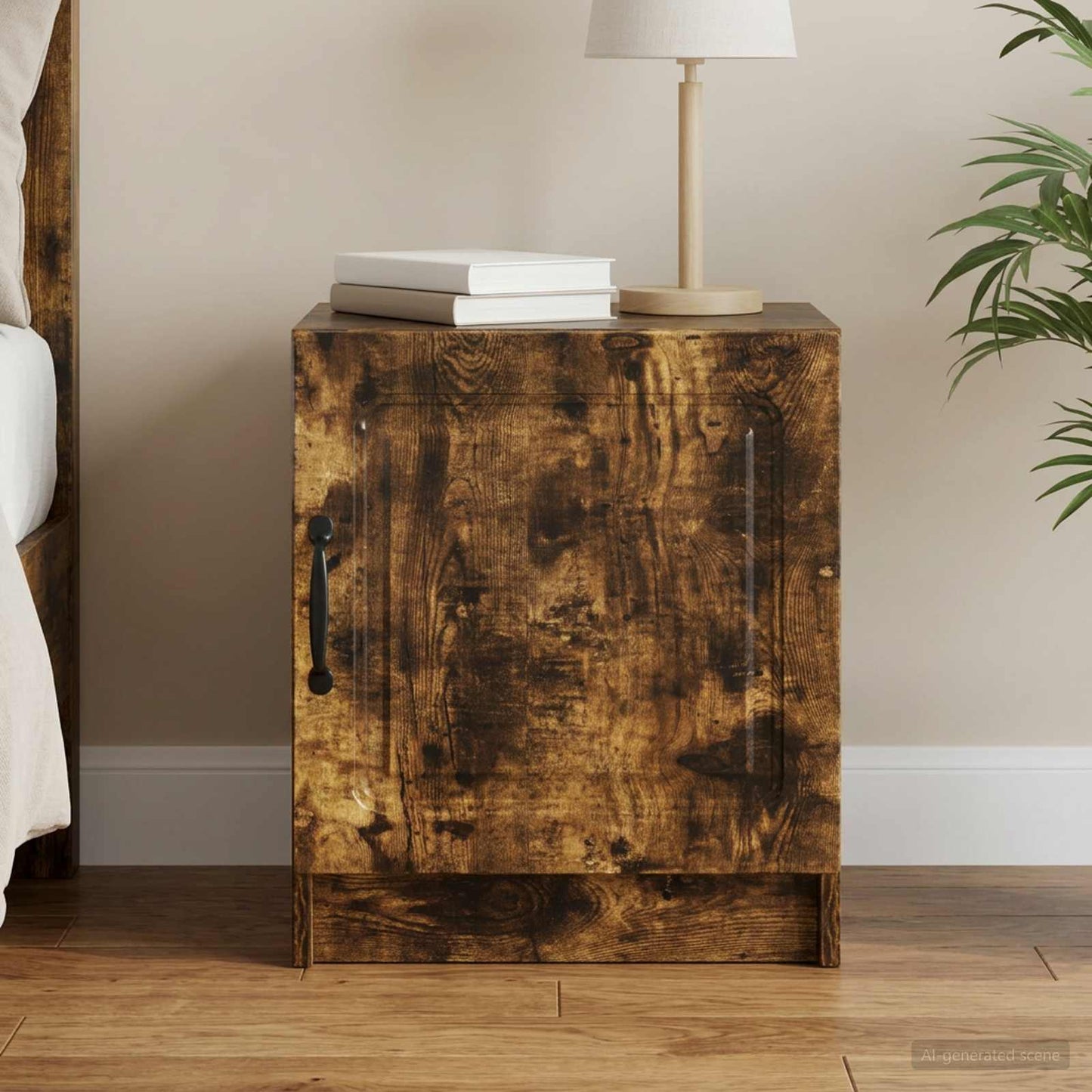 vidaXL Bedside Cabinet Smoked Oak 43 x 34.5 x 47 cm Engineered Wood