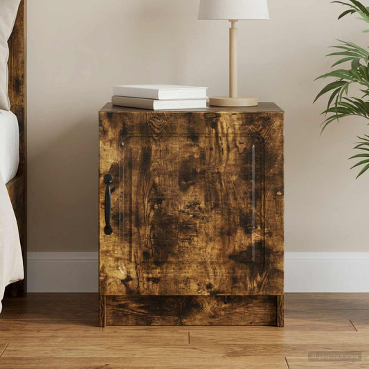 vidaXL Bedside Cabinet Smoked Oak 43 x 34.5 x 47 cm Engineered Wood
