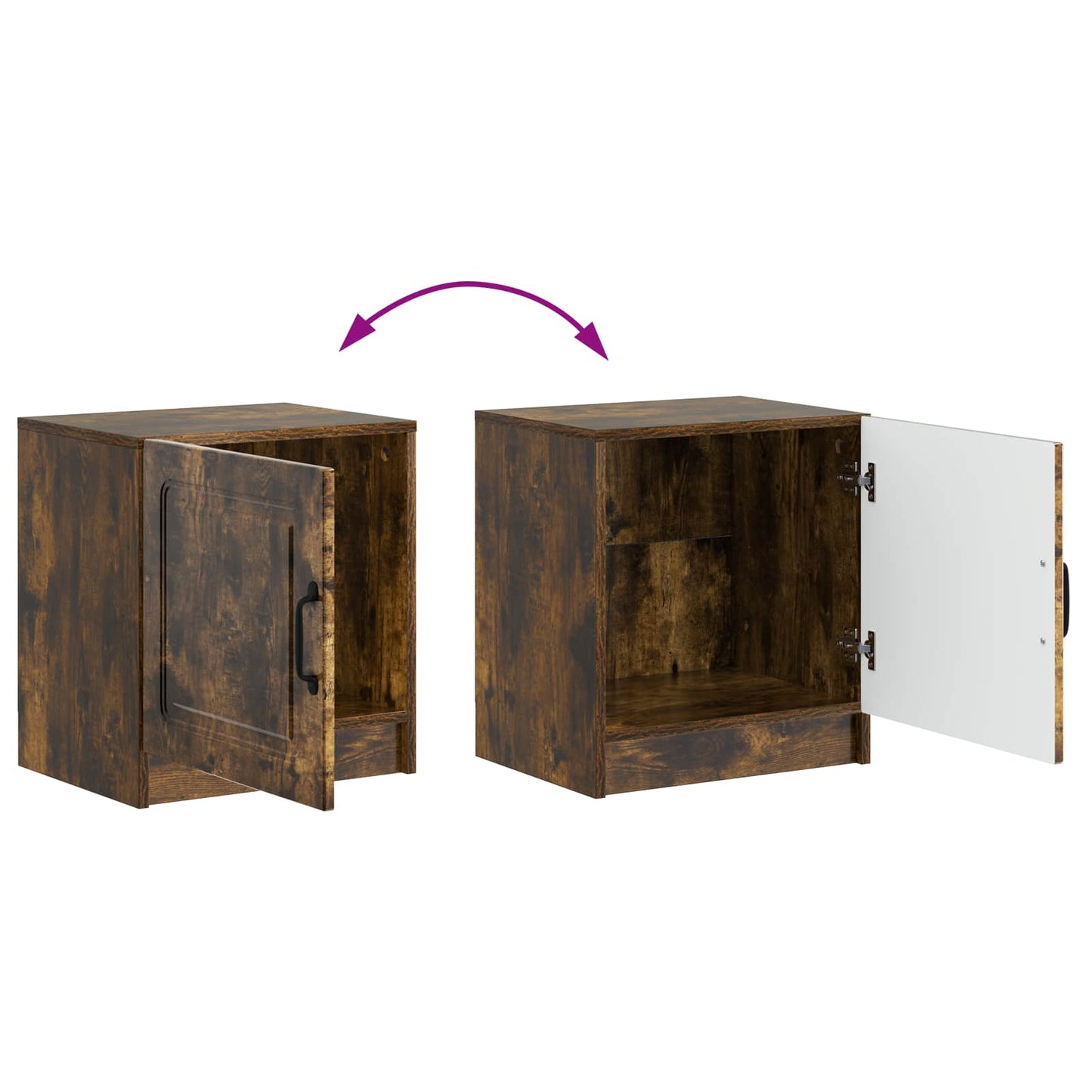 vidaXL Bedside Cabinet Smoked Oak 43 x 34.5 x 47 cm Engineered Wood