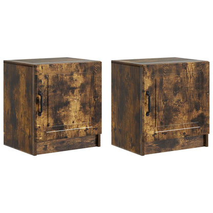 vidaXL Bedside Cabinet 2 pcs Smoked Oak 43 x 34.5 x 47 cm