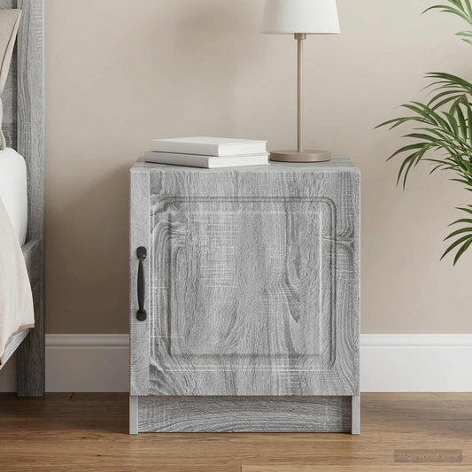 vidaXL Bedside Cabinet Grey Sonoma 43 x 34.5 x 47 cm Engineered Wood