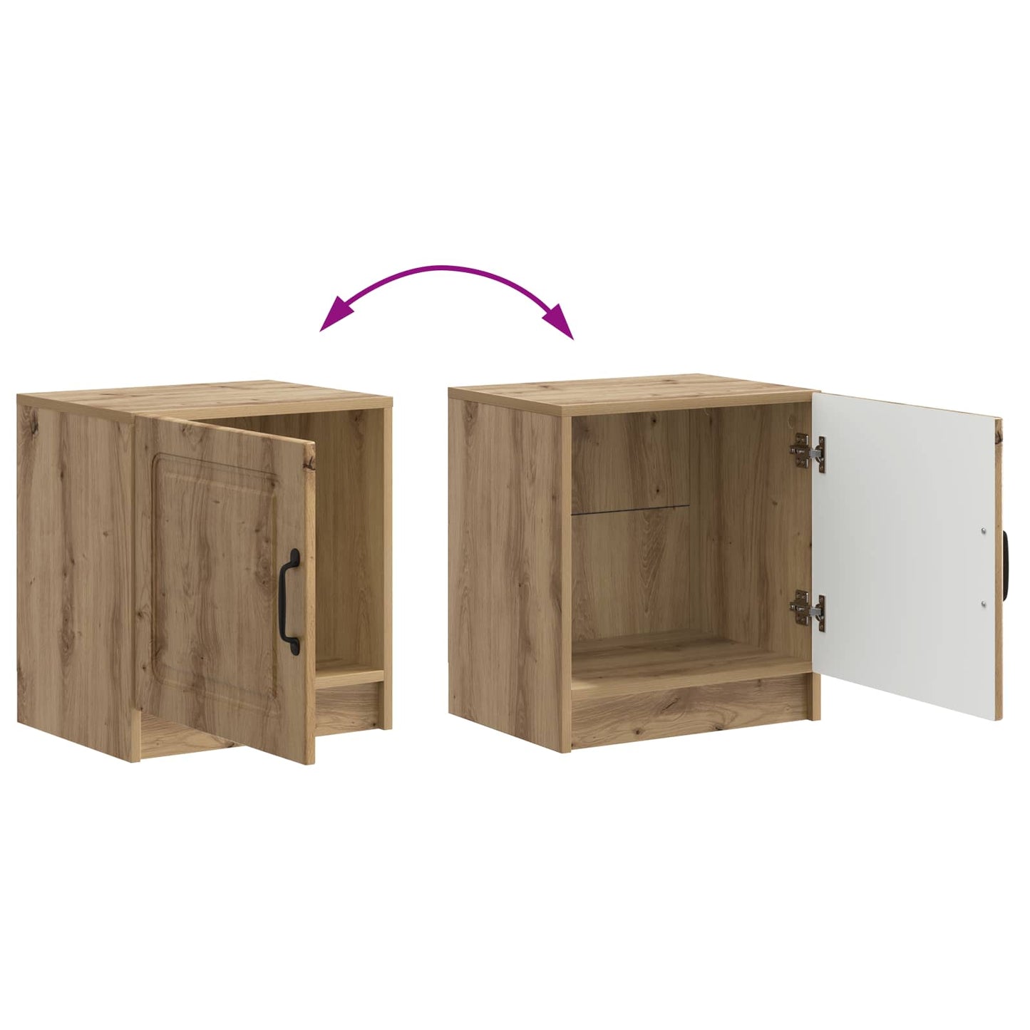 vidaXL Bedside Cabinet Artisan Oak 43 x 34.5 x 47 cm Engineered Wood