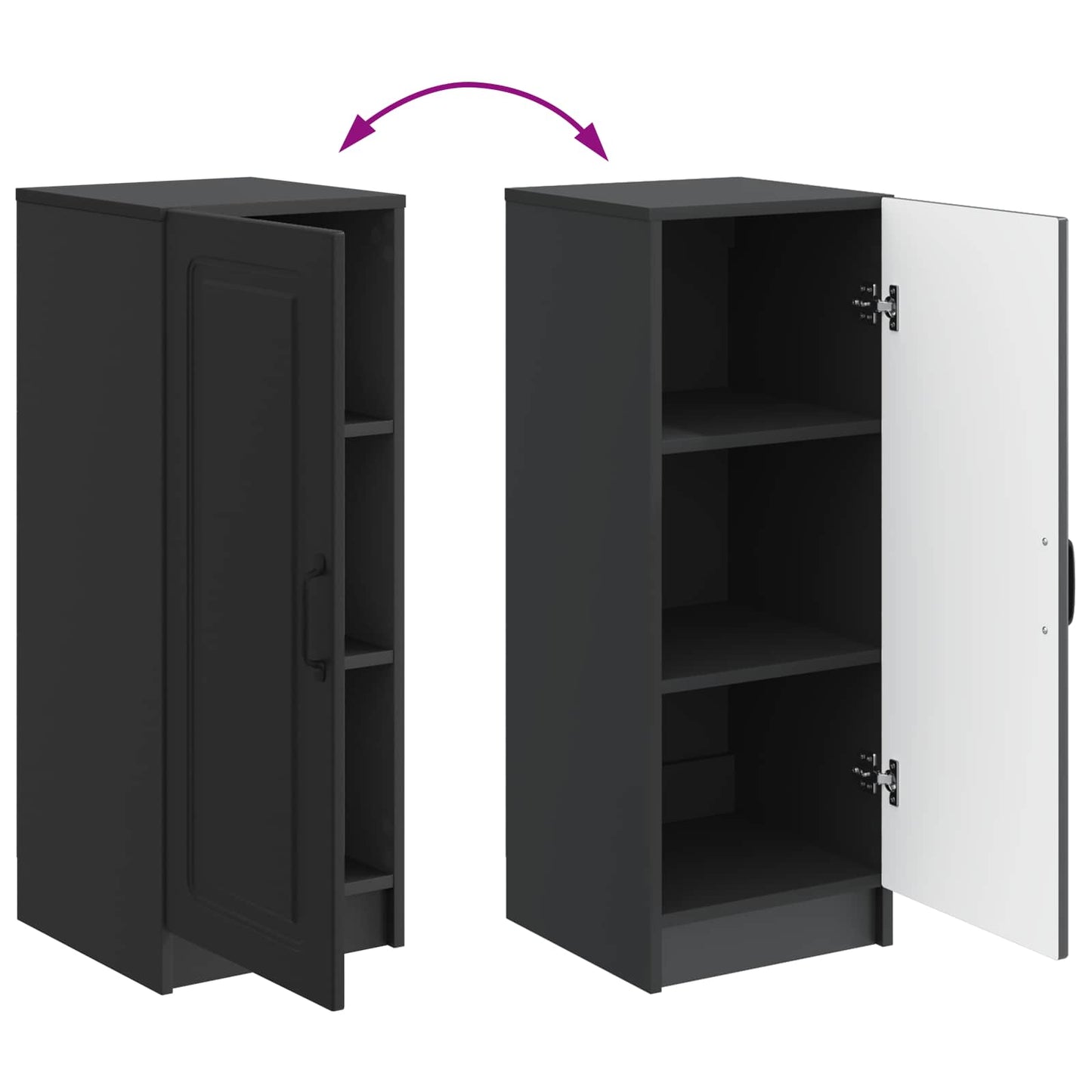vidaXL Sideboard Black 33 x 34.5 x 87 cm Engineered Wood