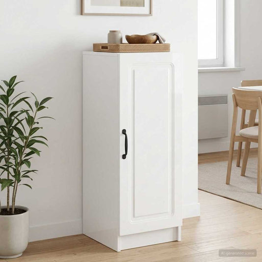 vidaXL Sideboard High Gloss White 33 x 34.5 x 87 cm Engineered Wood