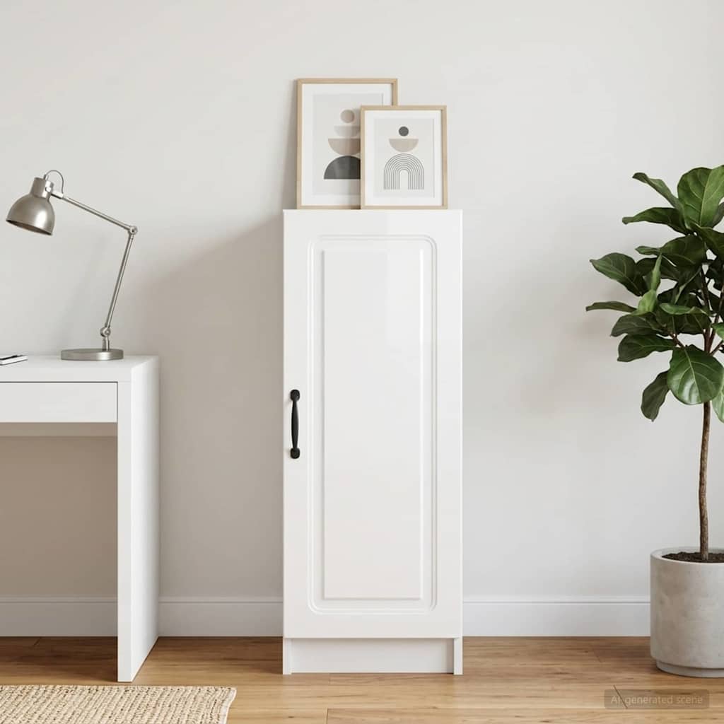 vidaXL Sideboard High Gloss White 33 x 34.5 x 87 cm Engineered Wood
