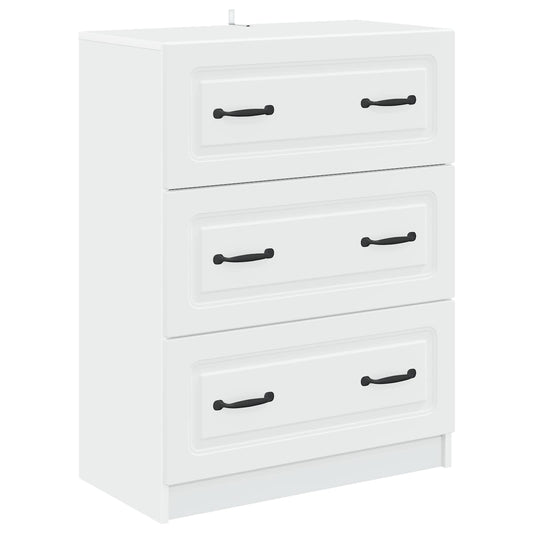 vidaXL Drawer Cabinet White 66 x 34.5 x 87 cm Engineered Wood