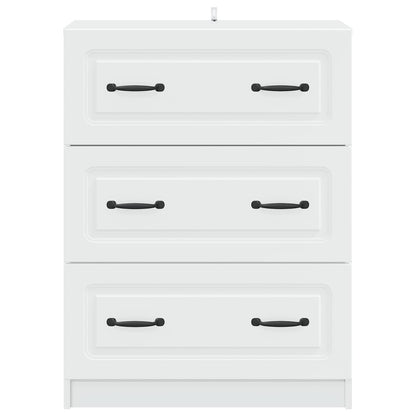 vidaXL Drawer Cabinet 66 x 34.5 x 87 cm Engineered Wood White