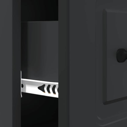 vidaXL Drawer Cabinet Black 66 x 34.5 x 87 cm Engineered Wood