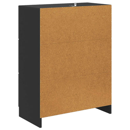 vidaXL Drawer Cabinet Black 66 x 34.5 x 87 cm Engineered Wood
