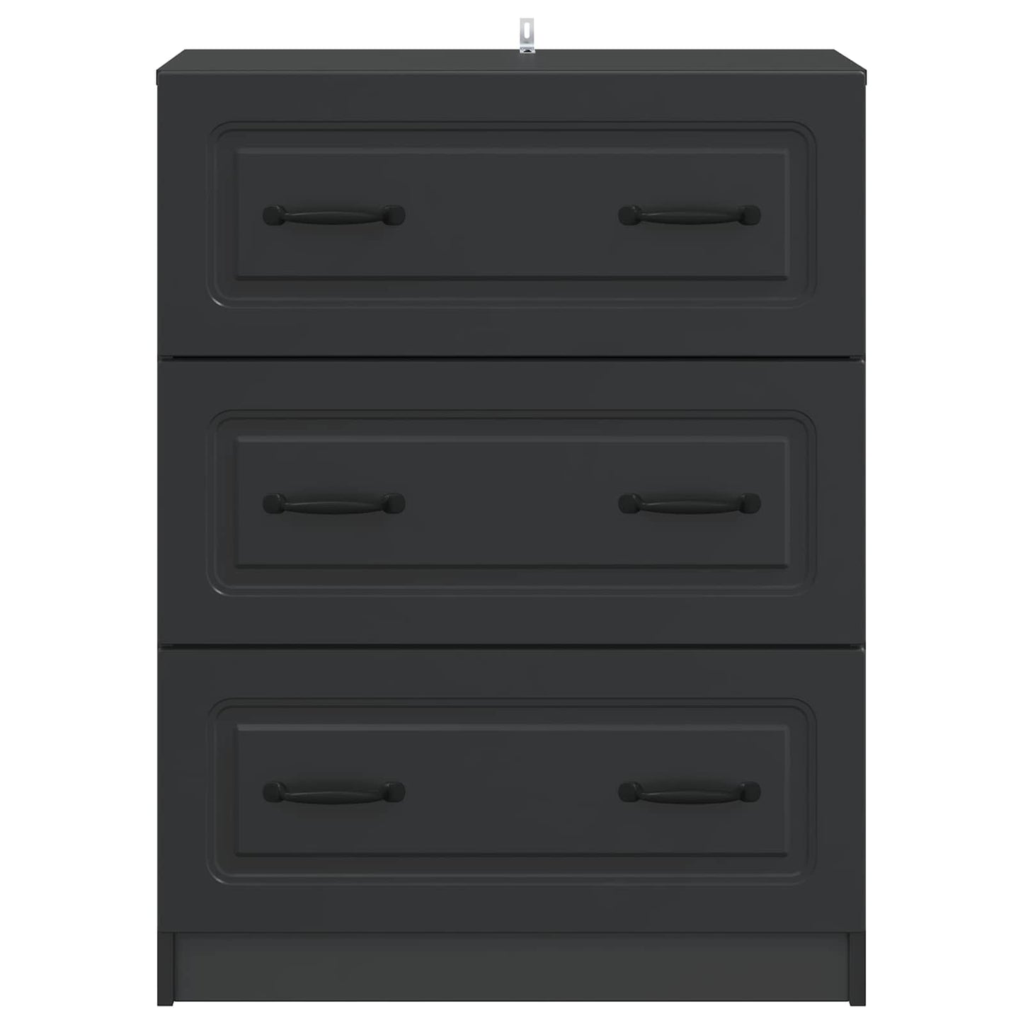 vidaXL Drawer Cabinet Black 66 x 34.5 x 87 cm Engineered Wood