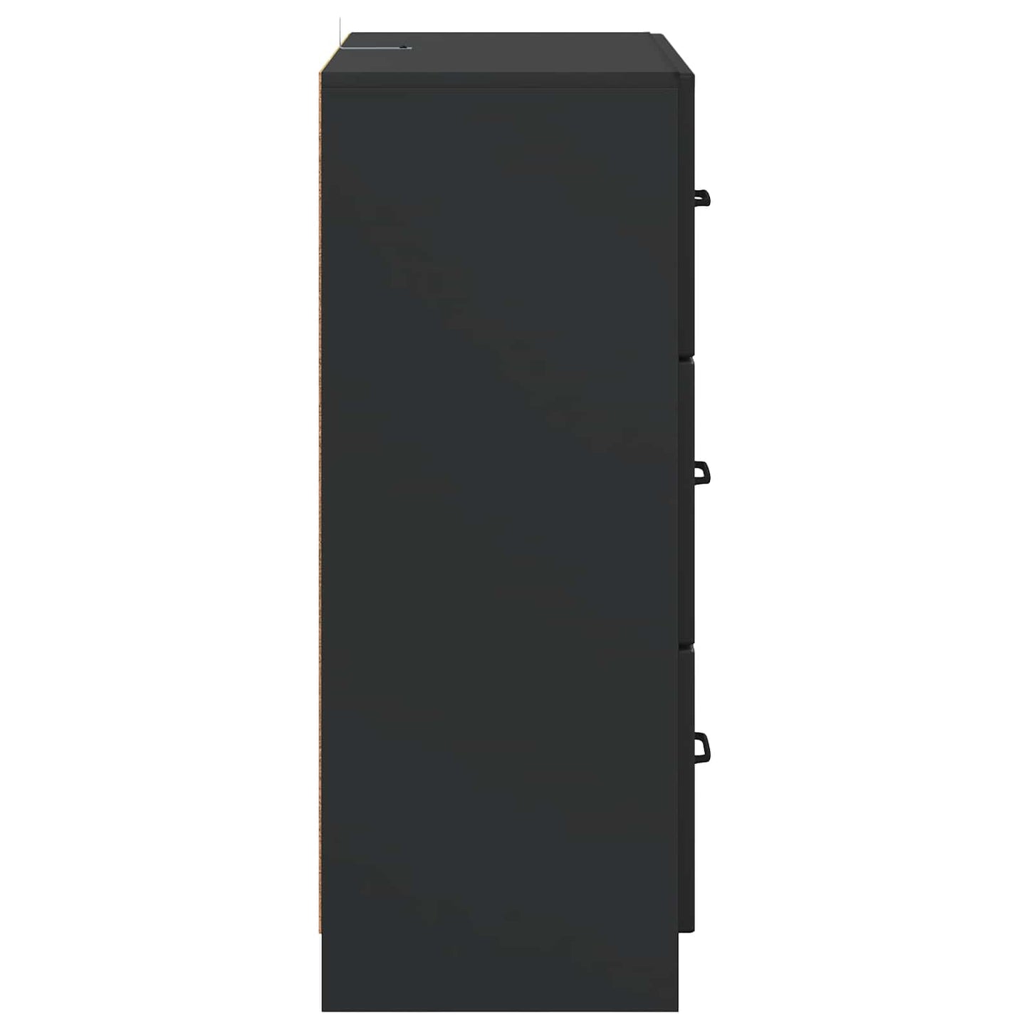 vidaXL Drawer Cabinet Black 66 x 34.5 x 87 cm Engineered Wood