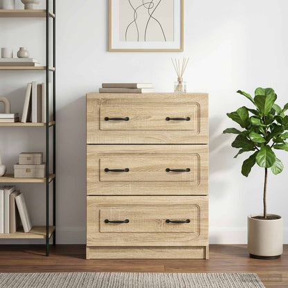 vidaXL Drawer Cabinet Sonoma Oak 66 x 34.5 x 87 cm Engineered Wood