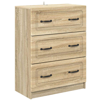 vidaXL Drawer Cabinet Sonoma Oak 66 x 34.5 x 87 cm Engineered Wood