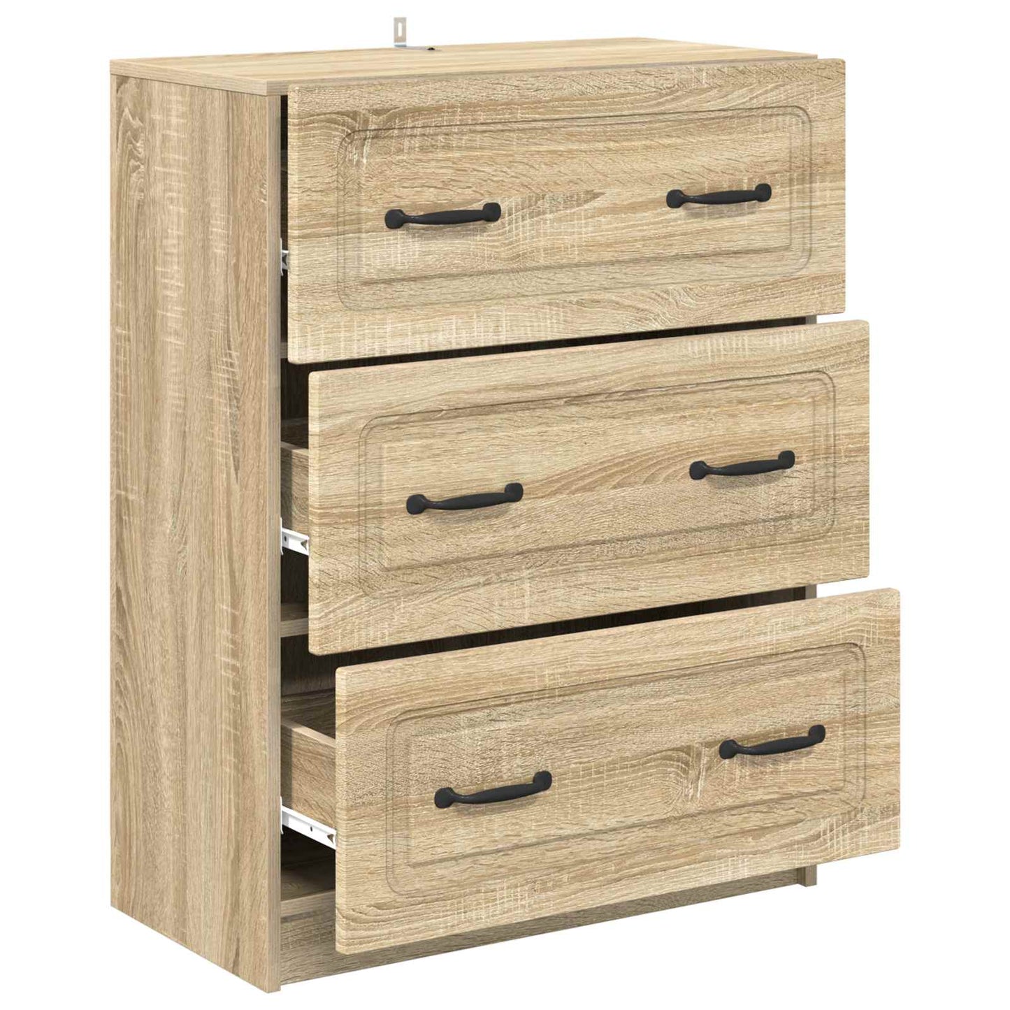vidaXL Drawer Cabinet Sonoma Oak 66 x 34.5 x 87 cm Engineered Wood