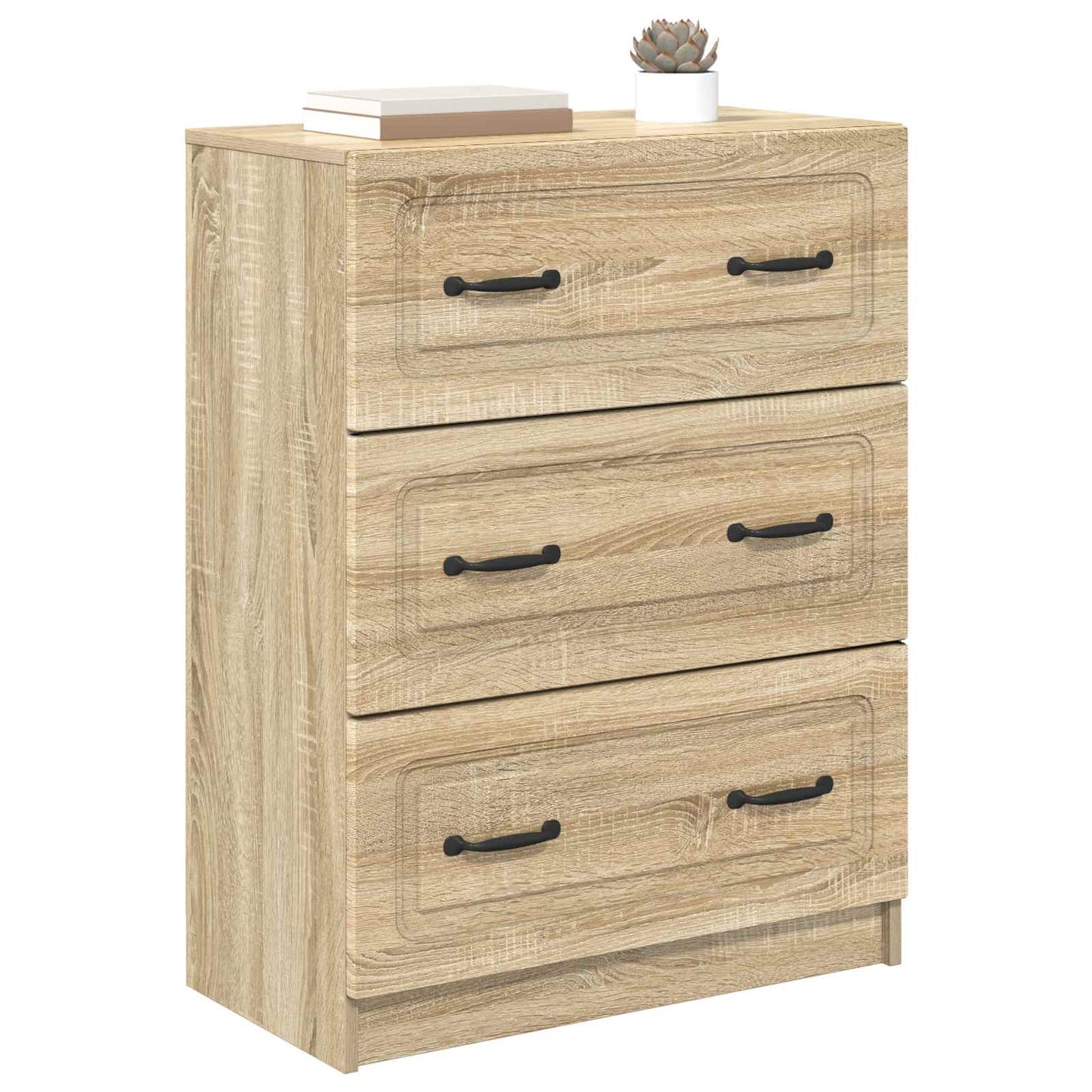 vidaXL Drawer Cabinet Sonoma Oak 66 x 34.5 x 87 cm Engineered Wood