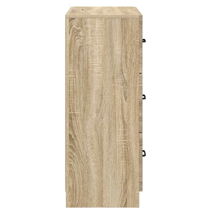 vidaXL Drawer Cabinet Sonoma Oak 66 x 34.5 x 87 cm Engineered Wood