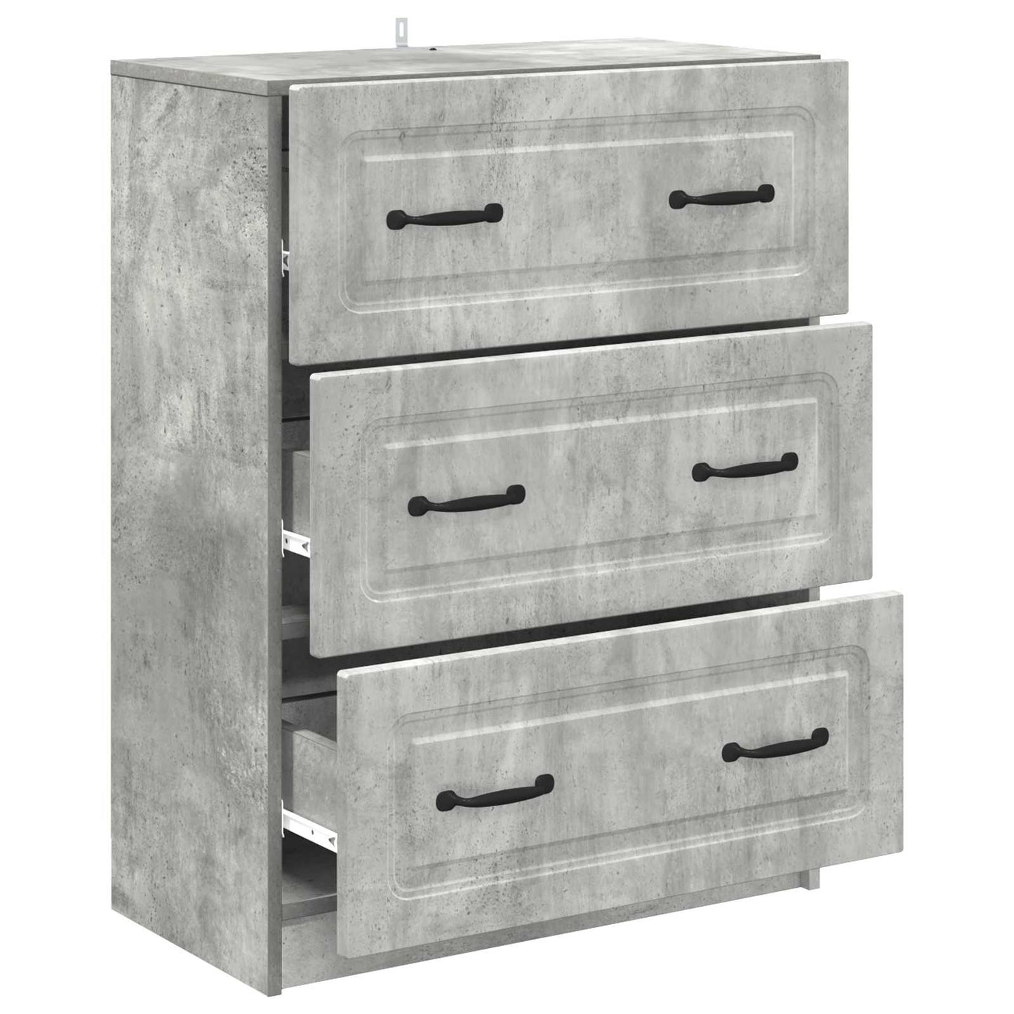 vidaXL Drawer Cabinet Concrete Grey 66 x 34.5 x 87 cm Engineered Wood