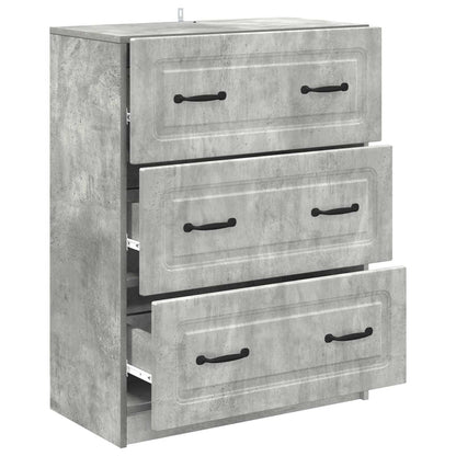 vidaXL Drawer Cabinet Concrete Grey 66 x 34.5 x 87 cm Engineered Wood