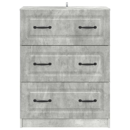 vidaXL Drawer Cabinet Concrete Grey 66 x 34.5 x 87 cm Engineered Wood