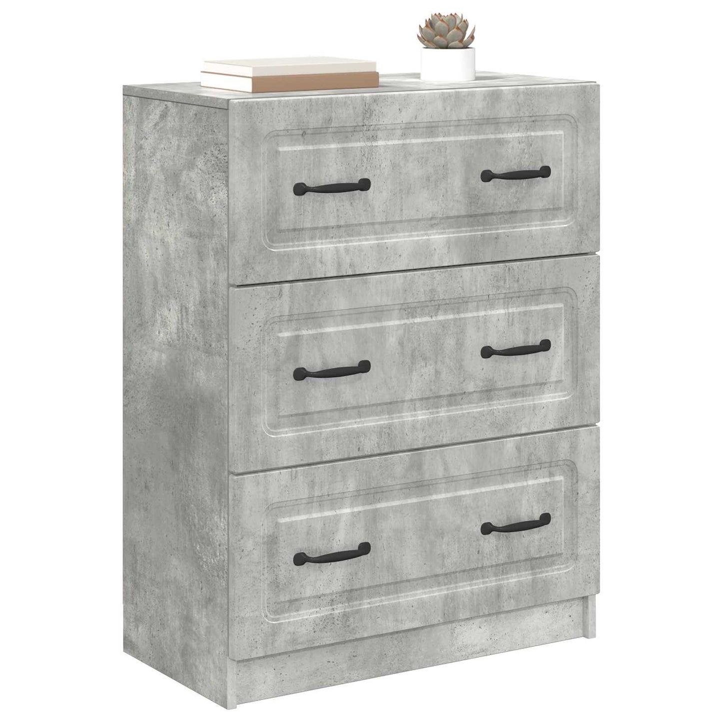 vidaXL Drawer Cabinet Concrete Grey 66 x 34.5 x 87 cm Engineered Wood