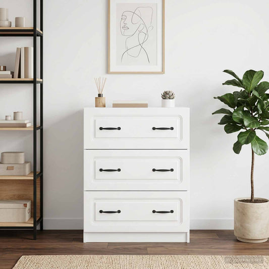 vidaXL Drawer Cabinet High Gloss White 66 x 34.5 x 87 cm