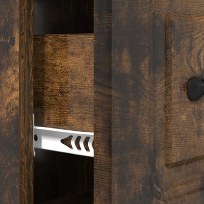 vidaXL Drawer Cabinet Smoked Oak 66 x 34.5 x 87 cm Engineered Wood