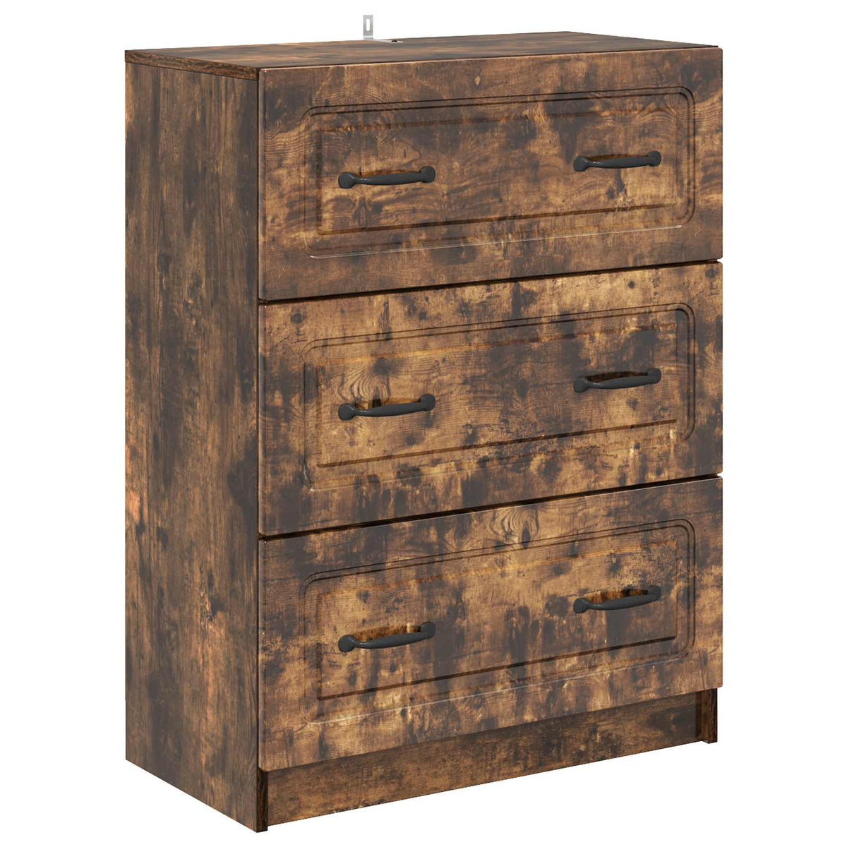 vidaXL Drawer Cabinet 66 x 34.5 x 87 cm Engineered Wood Smoked Oak